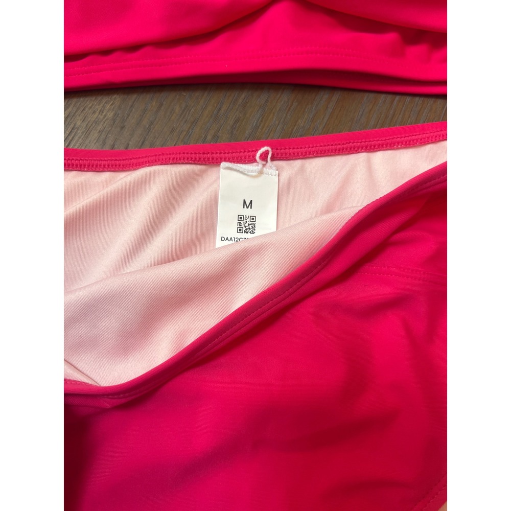 Cupshe Hot Pink Wrap High Waisted Bikini Set M - Picture 2 of 3